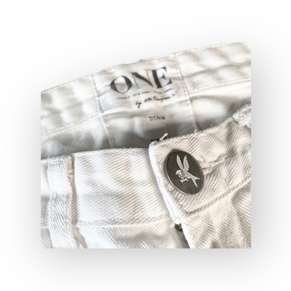 One Teaspoon ☻︎ Trashed Freebirds Skinny Ankle Zipper Denim Jeans ☻︎ White ☻︎ 25 - Picture 6 of 16